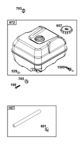 Fuel Supply Group Diagram and Parts List for 25T237-0036-H5 200000 - 399999 Briggs and Stratton Engine